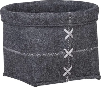 Produktbild von WENKO Aufbewahrungs Korb Mara Filz M Regal Box Bad Gäste WC Küchen dunkel grau