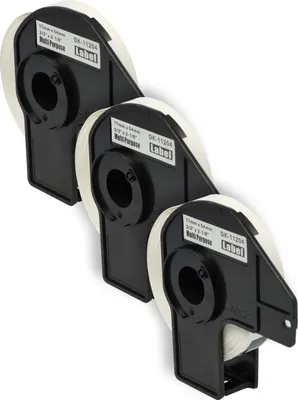 Produktbild von vhbw 3x Rolle mit Halter 17mm x 54mm (400 Etiketten) kompatibel mit Brother PT QL-1050, QL1050N, QL-1060, QL1060N, QL-500, QL-500A Drucker Weiß