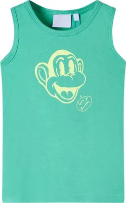 Produktbild von Kinder-Tanktop  Gr. 128  Grün  Aufdruck Affe