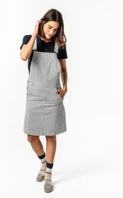 Produktbild von Damen-Trägerkleid „Addison“ in Chalk/Indigo von Living Crafts