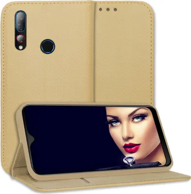 Produktbild von Bookstyle Schutzhülle Klapphülle Schutztasche Etui Cover für HTC Desire 19 Plus (6.2'') - Gold