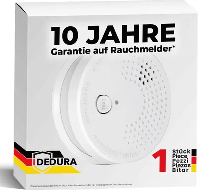 Produktbild von Dedura Rauchmelder (1Stück), DIN EN 14604, Rauchwarnmelder inkl. Batterie