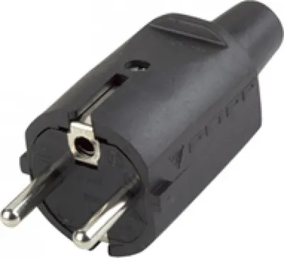 Produktbild von REV 0512091777, Typ F, Schwarz, Gummi, 250 V, 16 A, 1 Stück(e)