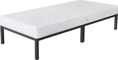 Produktbild von ML-Design Metallbett mit Lattenrost auf Stahlrahmen, 90x200 cm, Anthrazit, mit Matratze H:16cm
