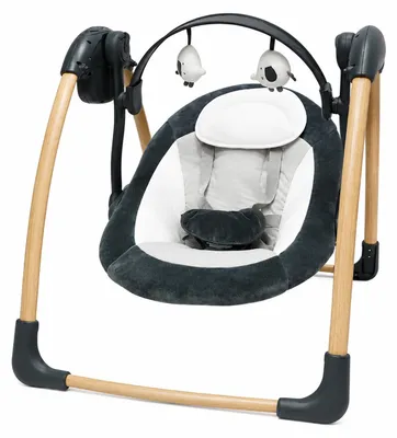 Produktbild von Babywippe mit Musik, Vibration und Spielbogen, shedy grey, Klappbare Babywippe