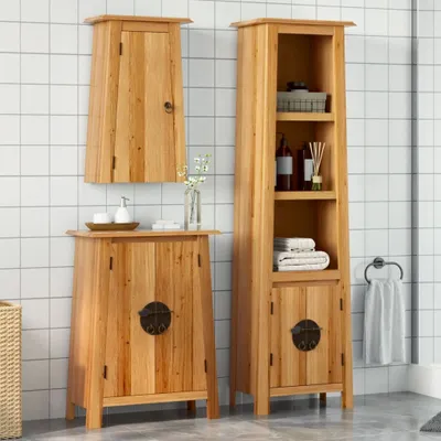Obrázok produktu pre Maison Exclusive - 3-dielna súprava kúpeľňového nábytku, borovicový masív