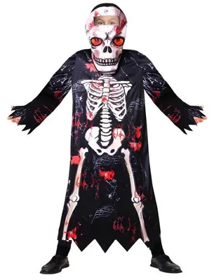Obrázek produktu pro Kostým lebky s maskou, velikost pro děti 130/140 cm
