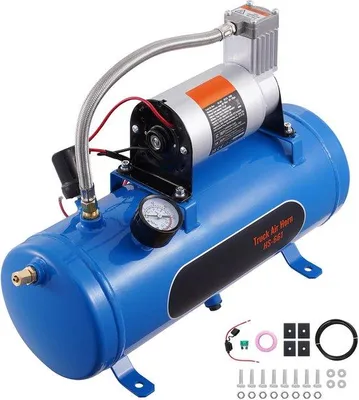 Produktbild von Luftkompressor mit 6-L-Tank 12 V, 8 bar, mit Pneumatiksystem für Claxons, Reifenpumpen und Luftbetten