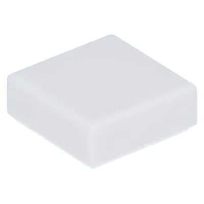 A single white LEGO brick is shown from a diagonal angle against a white background.