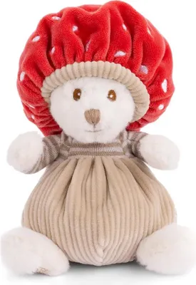 Produktbild von Bukowski Ziggy Pilz beige/rot 15 cm Plüschteddybär