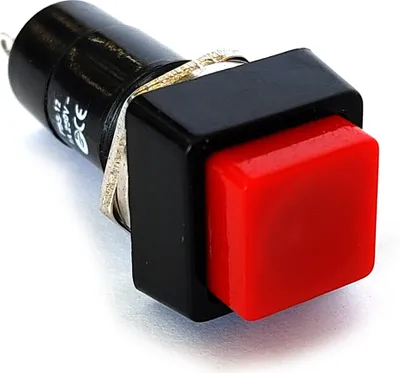 Produktbild von Einbau Drucktaster Quadratisch Rot 2 Kontakte 1 Polig 250V 1A Taster Schalter