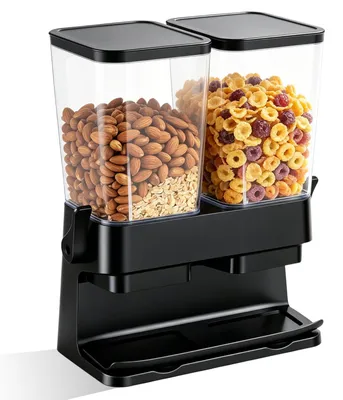 Müslispender-Set 2×3 L, schwarz, 36×29×14 cm
