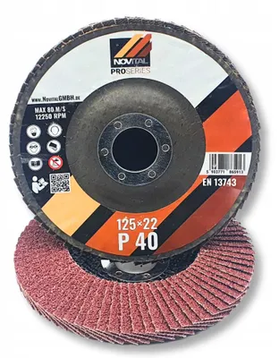 Produktbild von Novital Lamellenschleifscheibe 125x22 mm P40 für Metall