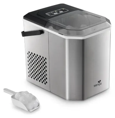 Eiswürfelmaschine, 12 kg/24 h, 2 Größen, 1,3 l Tank, LED-Display