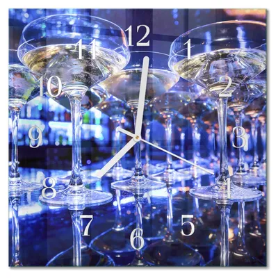 Produktbild von Tulup Glasuhr Wanduhr Küchenuhr Echt-Glas 30x30 cm Modern Dekorativ Geräuschlos Weiße Zeiger - Gläser