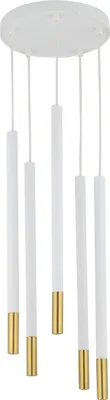 Immagine prodotto di Lampada a sospensione decorativa moderna bianco-oro minimalista a cinque tubi Sopel Due 5xG9 3W Sigma Lighting