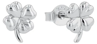 Produktbild von Amor Ohrstecker 925 Sterling Silber Damen Ohrschmuck, 0,8 cm, Silber, Kleeblatt,