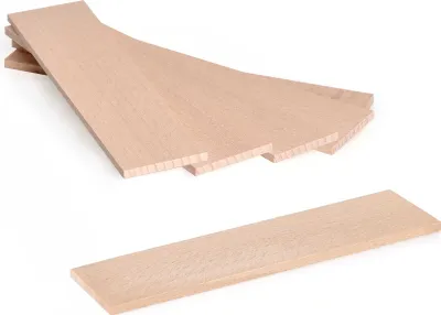 Image de 100 bâtonnets en bois larges | 128 x 35 x 3,5 mm | Bois de hêtre pour le bricolage