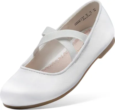 Produktbild von DREAM PAIRS Mädchen Mary Jane Strap Flache Schuhe Ballerinas Prinzessin Schuhe Flache Schulschuhe ANGIE-2-NEW-E NEU Weiss-New 30 (EUR)