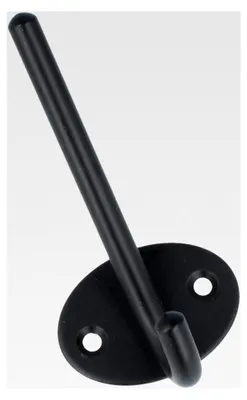 Produktbild von Huthaken im Industrial Style, Garderobenhaken in Schwarz matt, Kleiderhaken aus massivem Stahl, Wandhaken, 103mm Höhe, inklusive Schrauben