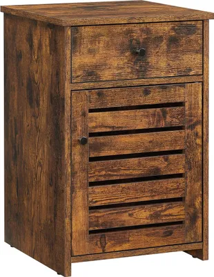 Produktbild von Nachttisch mit Schublade, Vintage-Braun