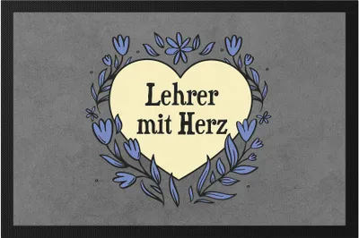 Produktbild von Lehrer mit Herz Fußmatte  Geschenkidee Zum Danke Sagen Bester Lehrer