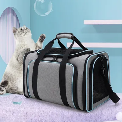 Produktbild von Tiertransporttasche, Katzenbox, Hundebox faltbar, Hundetransportbox, Transportbox, Tiertransportbox, Katzentransportbox, Haustier Tragetasche