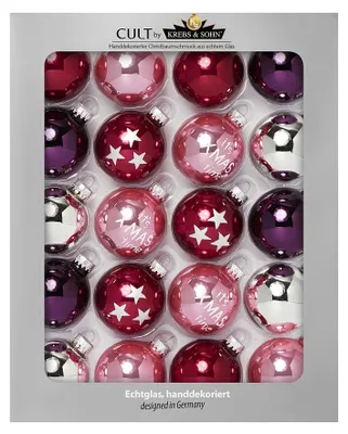 Weihnachtskugeln Glas Berry-Mix 5,7 cm Set 20 Stück