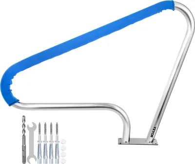 Obrázek produktu pro Bazénové madlo 121,9x91,5 cm Bazénové madlo 4,8 cm Pomůcka pro vstup do bazénu z nerezové oceli Design oblouku madla s krytem madla a příslušenstvím Ideální pro bazény Šikmá poloha Lázeňský aquapark