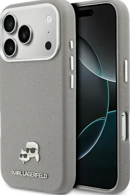 Obrázok produktu pre KARL LAGERFELD puzdro vhodné pre IPHONE 17 Pro Max kompatibilné s MagSafe KLHMP17X6PFKCLG (PU FW W/ K&C Head Pin) sivá