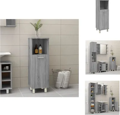 Image de vidaXL Armoire de salle de bain Gris Sonoma 30x30x95 cm Bois composite - Ensembles de meubles de salle de bain