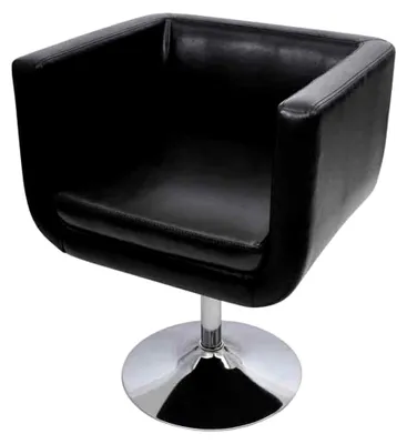 Produktbild von Loungesessel aus Kunstleder, höhenverstellbar und drehbar, 63 x 59 x (66,5-75,5) cm (L x B x H), Schwarz