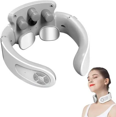 Produktbild von Elektrisches Nacken-Massager mit 42°C Wärme-Therapie, 5 Modi, 15 Intensitätsstufen, tragbar für zu Hause, Büro, Reisen