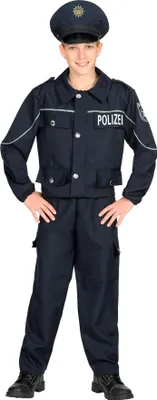 Produktbild von "Polizei" Polizisten Kostüm für Jungen | Dunkelblau Größe: 116