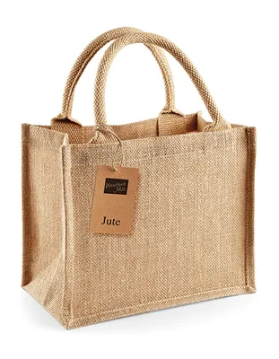 Produktbild von Westford Mill W412 | Jute Mini Gift Bag 26 x 22 x 14 cm - Farbe: Natural - Größe: One Size