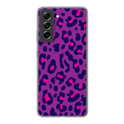 Produktbild von MuchoWow® Handyhülle Schutzhülle Hülle für Samsung Galaxy S21 FE Pantherdruck - Lila - Rosa Silikon Softcase Handy Hülle - Mobiltelefonhülle