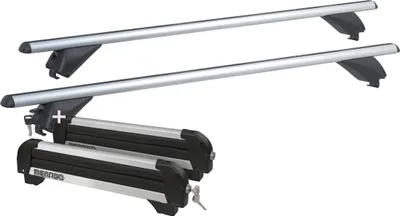 Produktbild von Skiträger ICEBERG 4 Paar Ski + Alu Dachträger RB003 kompatibel mit Peugeot 2008 (5Türer) ab 2020