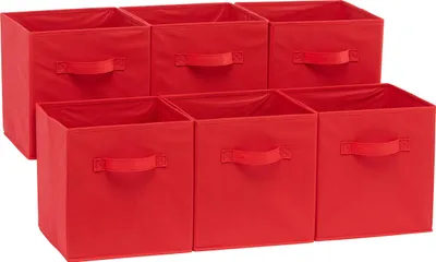 Immagine prodotto di A. Cubi contenitori pieghevoli, confezione da 6, colore rosso, dimensioni 26,6 x 26,6 x 27,9 cm