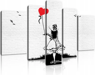 Obrázok produktu pre Obrazy na plátne Banksy SET 170x100 cm 5 kusov Moderné obrazy na plátne XXL Obrazy na plátne Obrazy na plátne Obrazy na plátne Obývačka Obrazy na stenu Umenie Tlač Obraz na plátne Pripravené na zavesenie