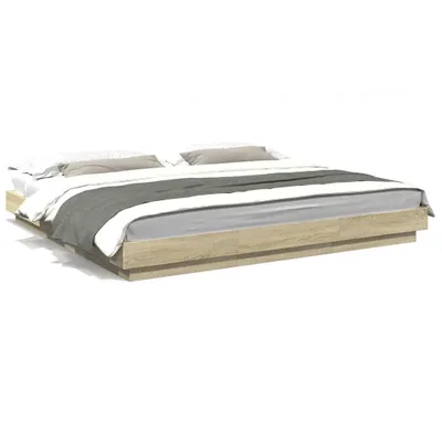 Zdjęcie produktu dla vidaXL Rama łóżka z LED dąb sonoma 200x200 cm materiał drewnopochodny