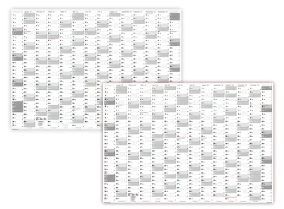 Produktbild von XL Wandkalender DIN A1 2027 und 2028 – Wandkalender Jahreskalender groß – extra große Tageskästchen – gerollte Lieferung grau2