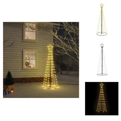 Produktbild von vidaXL LED-Weihnachtsbaum Kegelform Warmweiß 108 LEDs 70x180 cm -  Weihnachtsbäume