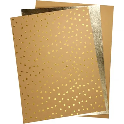 Image de papier cuir brun/or 3 pièces
