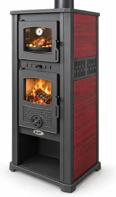 Produktbild von Kaminofen mit Backfach ROMA G bordeaux mit Keramikverkleidung