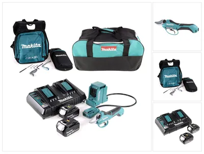 Immagine prodotto di Makita DUP 361 PT2 Forbici da potatura a batteria 36 V (2x 18 V) + 2x batteria 5,0 Ah + doppio caricabatterie + borsa