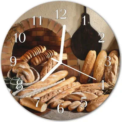 Immagine prodotto di Orologio da parete in vetro, ideale per la cucina, diametro 30 cm, colore marrone