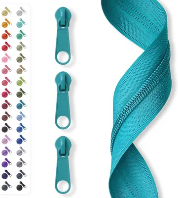Productafbeelding van Eindeloze Ritssluiting 5m, Spiro 3mm met 15 Schuivers, 32 Kleuren - Turquoise