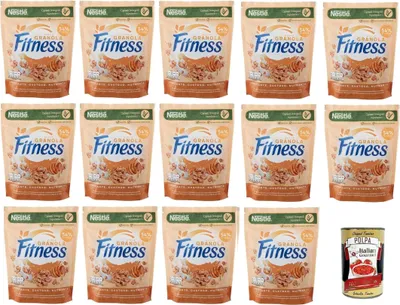 Produktbild von Nestlè Fitness Granola Miele – Knuspriges Müsli mit Vollkorn, Hafer und Honig, 14 Beutel à 300 g+ Italian Gourmet polpa 400g