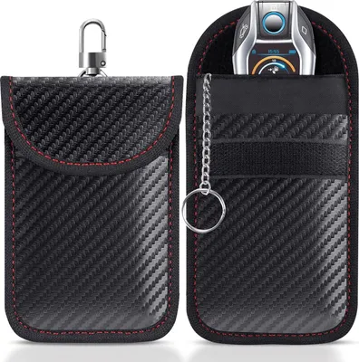 Produktbild von Keyless Go Schutz Autoschlüssel Schutz Keyless Hülle 2 Pack RFID Funkschlüssel Abschirmung Schlüsseltasche Schlüsseletui Schlüsselmäppchen Car Key Safe