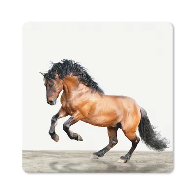 Produktbild von MuchoWow® Mauspad Mousepad Pferd - Tiere - Weiß - Jungen - Mädchen - Kinder 20x20 cm - Mousepads - Maus Mat - Pad - Mausunterlage - Desk Mat - Bureauartikeln